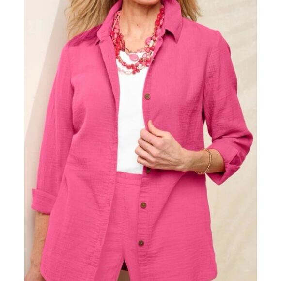 Style&Co. Womens Plus Size 18W Blazer Jacket Pink Linen Suit Separate - Picture 1 of 7
